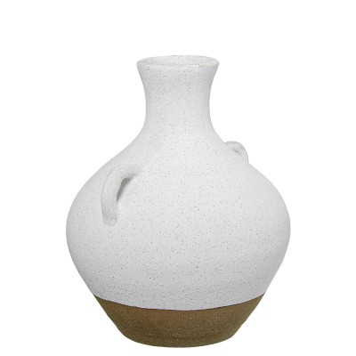 Vase Alexandra House Living Blanc Céramique 23 x 28 cm Avec des poignées