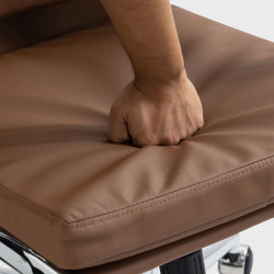 Fauteuil de bureau Cleveland, simili cuir marron clair