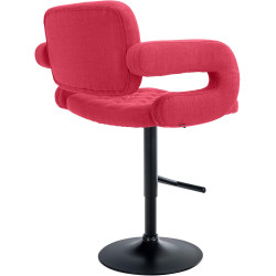 Tabouret de bar Dublin, tissu noir rouge