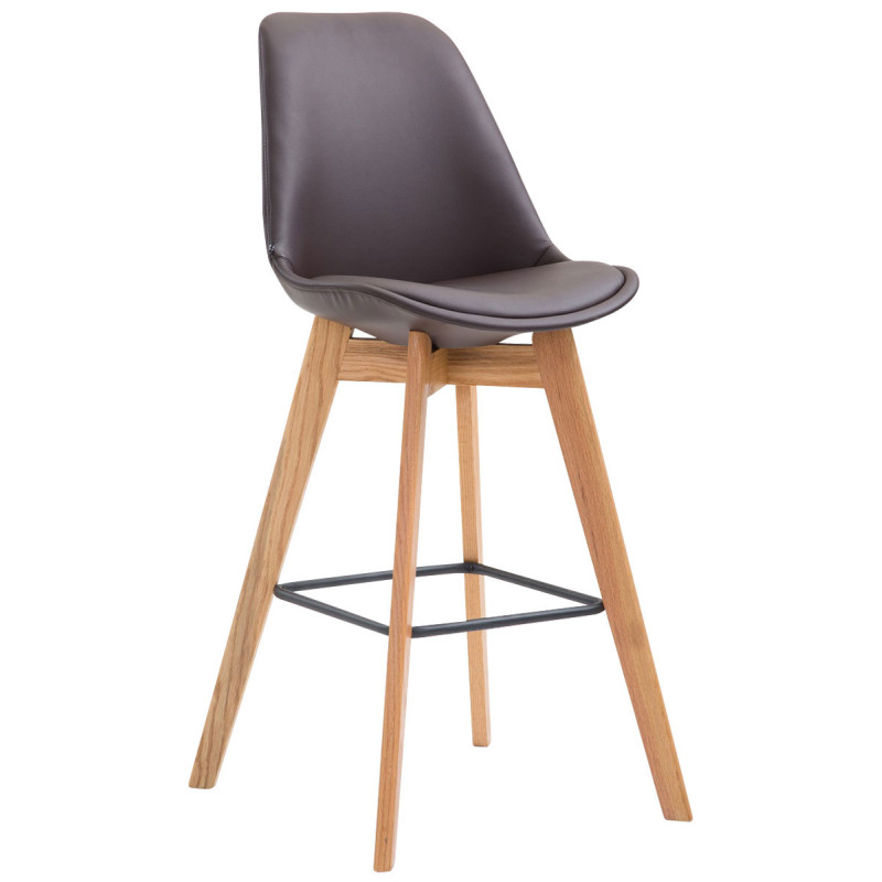 Tabouret de bar Metz en cuir artificiel Natura brun