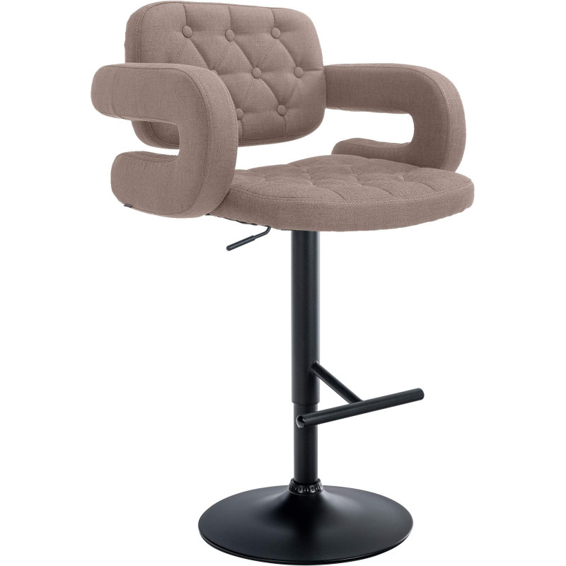 Tabouret de bar Dublin FABRIC noir taupe