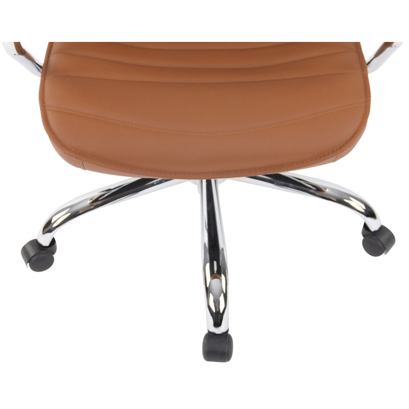 Fauteuil de bureau Rako, cuir véritable, marron clair
