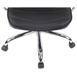 Fauteuil de bureau Rako, cuir véritable, noir
