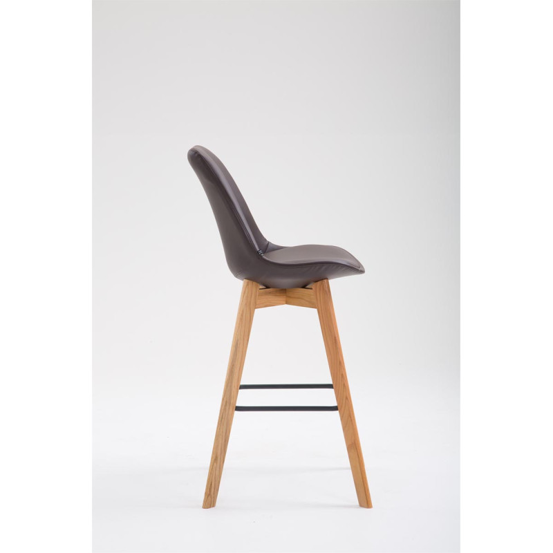 Tabouret de bar Metz en cuir artificiel Natura brun