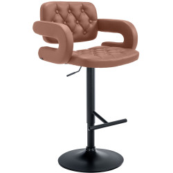 Tabouret de bar Dublin noir cognac