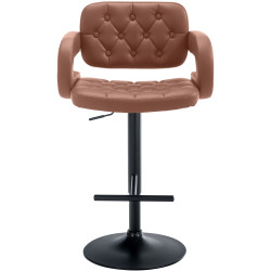 Tabouret de bar Dublin noir cognac