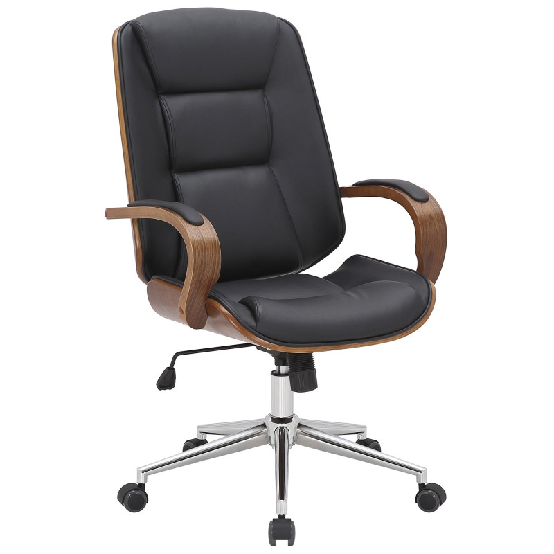 Fauteuil de bureau Yankton noyer/noir