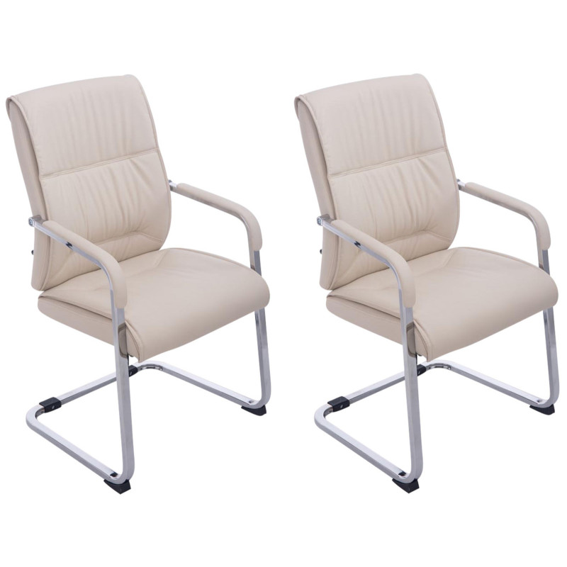 Lot de 2 Fauteuils cantilever XXL Anubis crème
