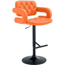 Sgabello Dublin in similpelle arancione,nero