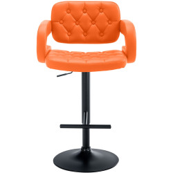 Tabouret de bar Dublin, noir orange