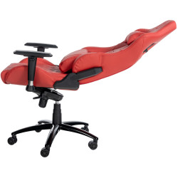 Fauteuil de bureau Keren en cuir véritable rouge
