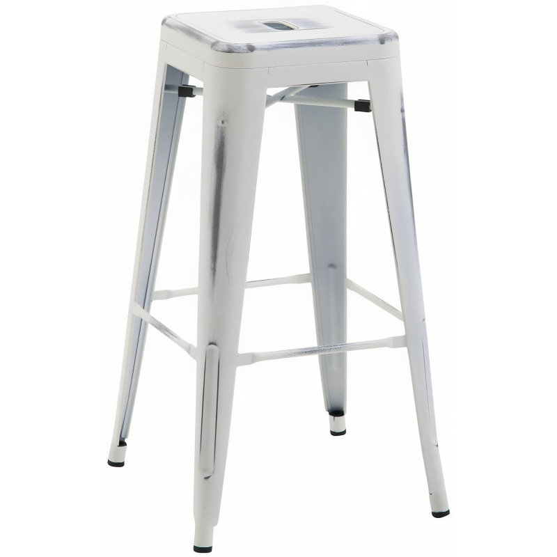 Tabouret de bar Joshua blanc antique