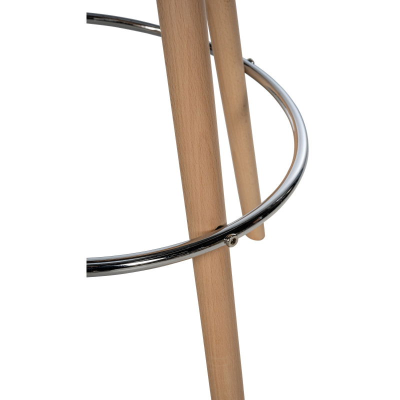 Tabouret de bar Corbin en cuir artificiel rond nature orange