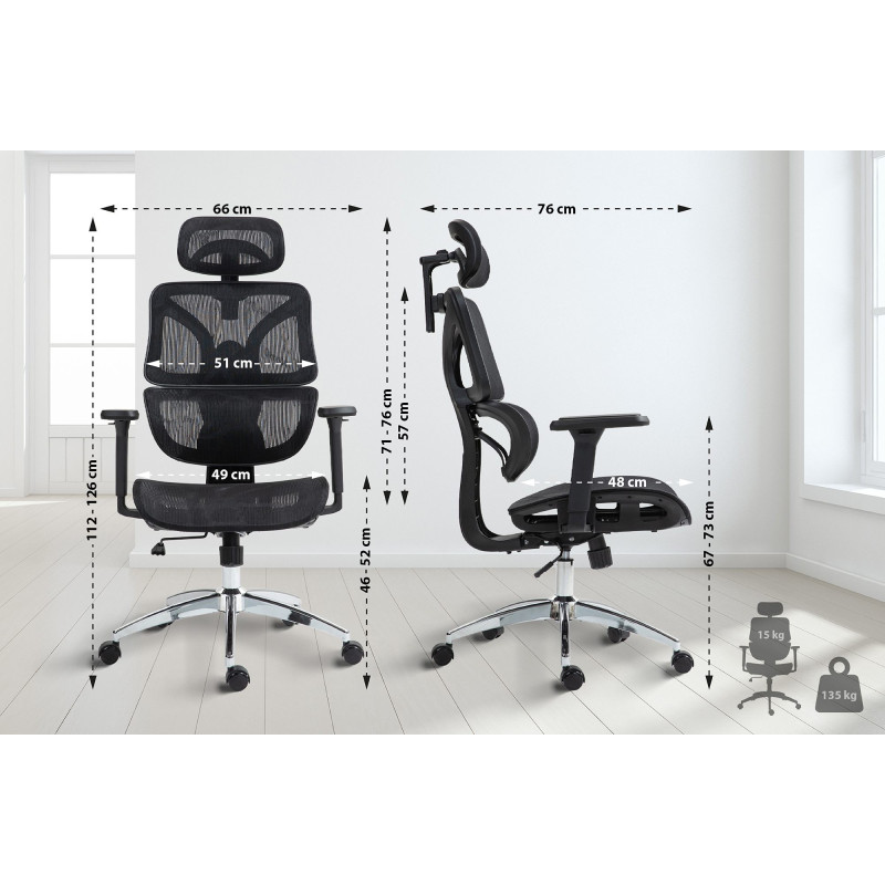 Fauteuil de bureau Deshler noire