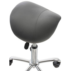 Lot de 2 tabourets de travail Reno simili cuir gris