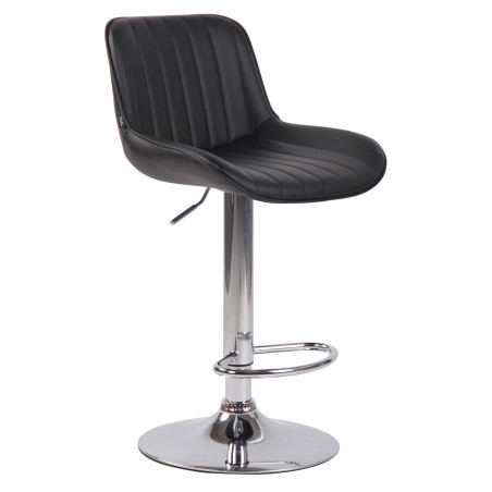 Tabouret de bar Lentini similicuir chrome noir