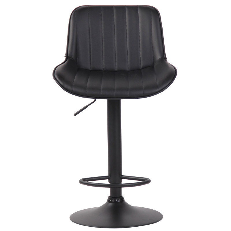 Sgabello Lentini in similpelle con poggiapiedi nero,nero