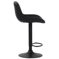 Tabouret de bar Lentini, similicuir noir noir