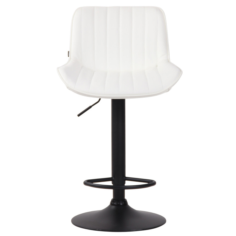 Tabouret de bar Lentini, similicuir noir blanc
