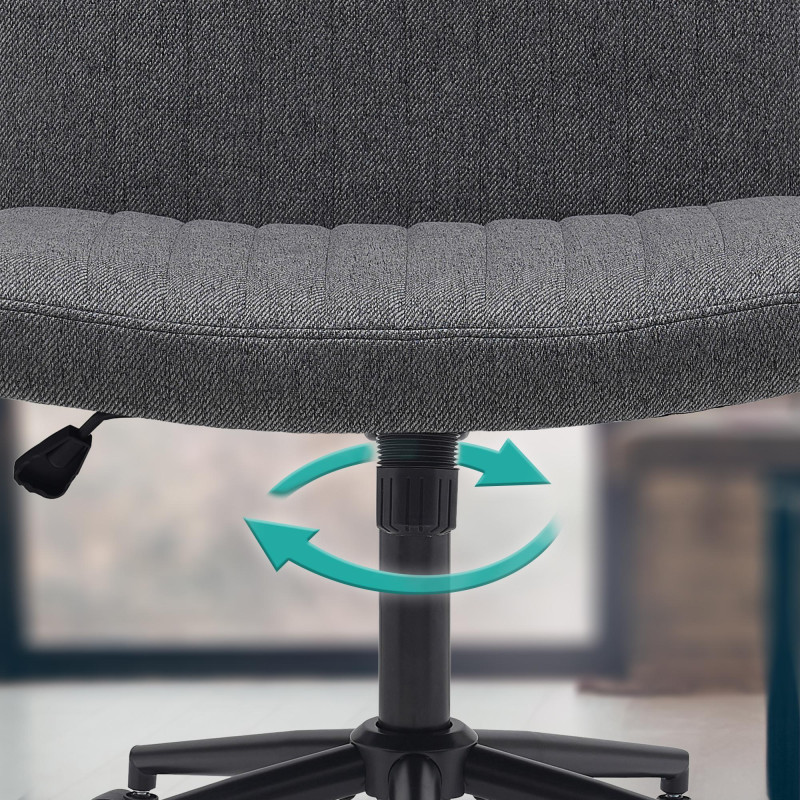 Fauteuil de bureau Kingman en tissu gris foncé
