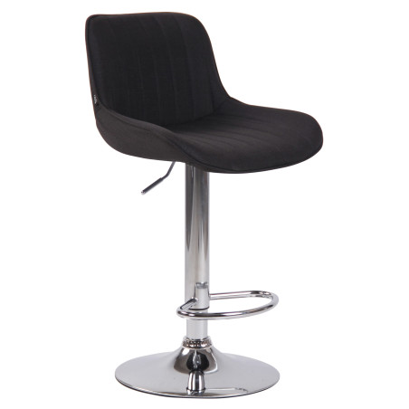 Tabouret de bar Lentini tissu chrome noir