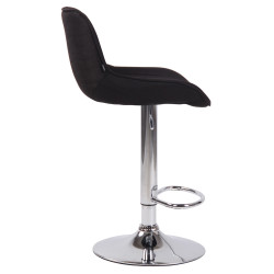 Tabouret de bar Lentini, tissu, chrome noir