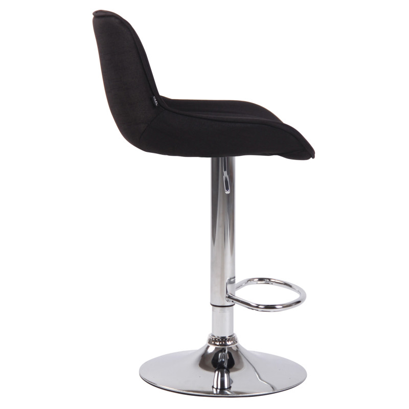 Tabouret de bar Lentini tissu chrome noir