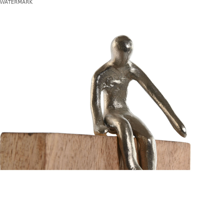Figurine Décorative Home ESPRIT Marron Argenté Naturel 15 x 10 x 39 cm