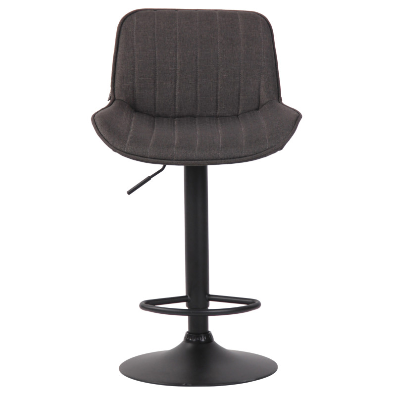 Tabouret de bar Lentini tissu noir gris foncé