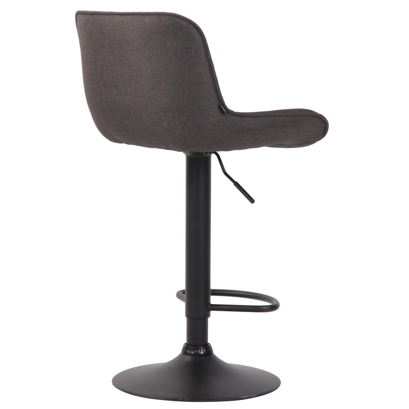 Tabouret de bar Lentini tissu noir gris foncé