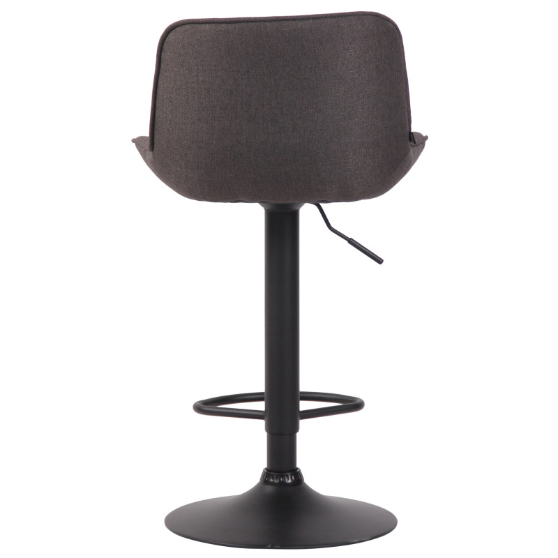 Tabouret de bar Lentini tissu noir gris foncé