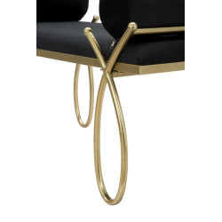 Glam Banc Ribbon Noir – Élégance Sculpturale 112,5x49x53