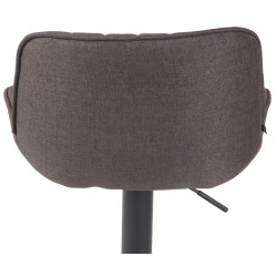 Tabouret de bar Lentini, tissu noir gris foncé