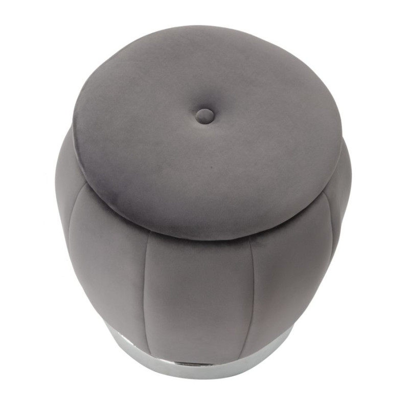 Glam Puff Paris Gris/Argent – Raffinement Secret Ø43x43