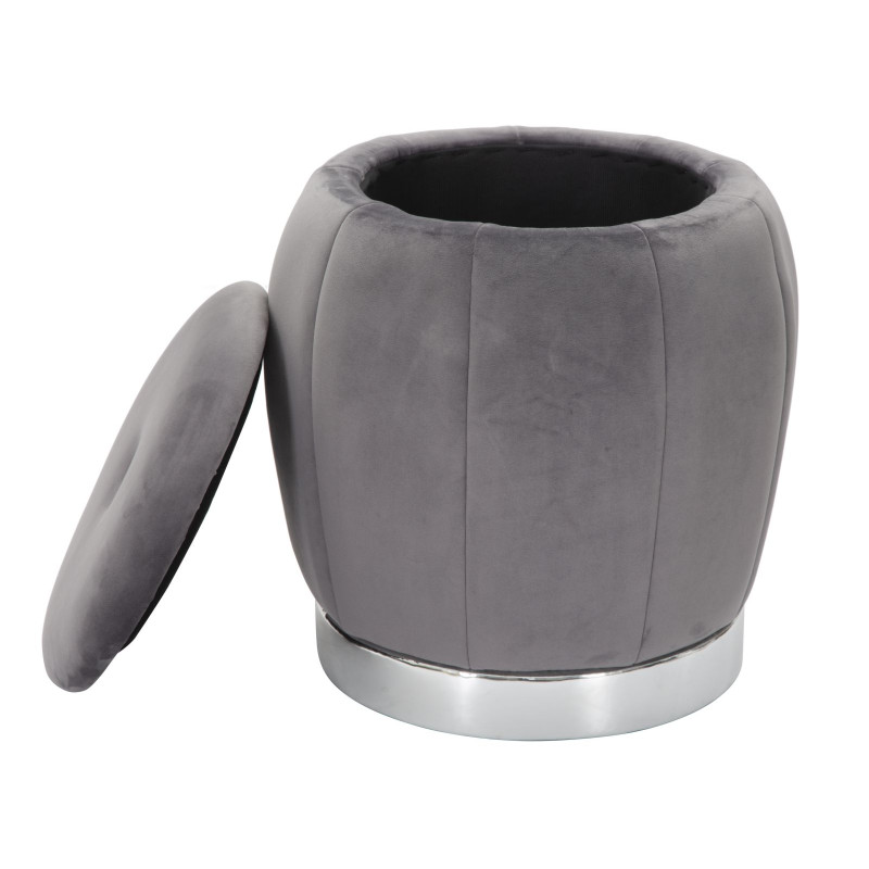 Glam Puff Paris Gris/Argent – Raffinement Secret Ø43x43