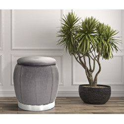 Glam Puff Paris Gris/Argent – Raffinement Secret Ø43x43