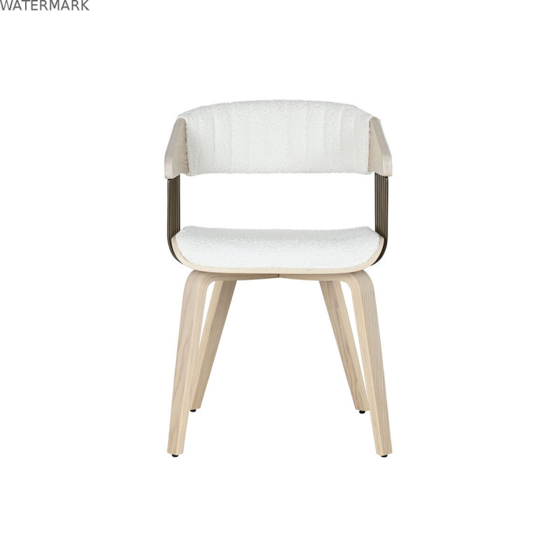 Chaise de Salle à Manger Home ESPRIT Blanc Polyester Bois 51 x 55 x 76,5 cm