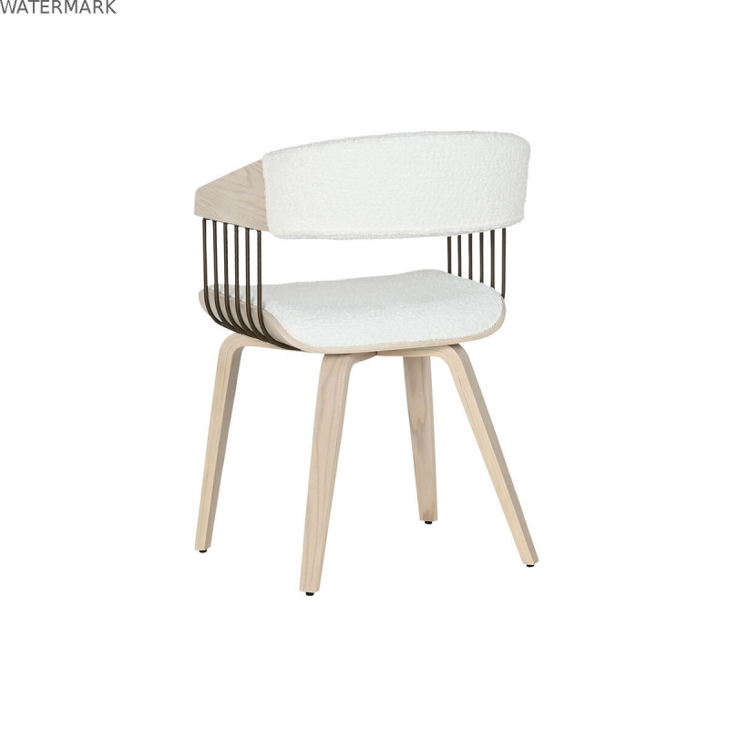 Chaise de Salle à Manger Home ESPRIT Blanc Polyester Bois 51 x 55 x 76,5 cm