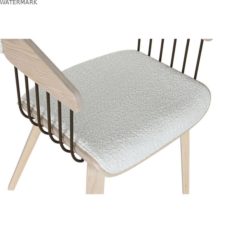 Chaise de Salle à Manger Home ESPRIT Blanc Polyester Bois 51 x 55 x 76,5 cm