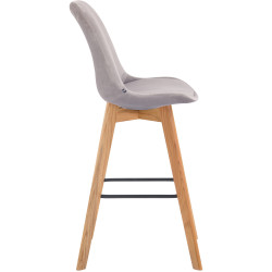 Tabouret de bar Metz velours gris natura