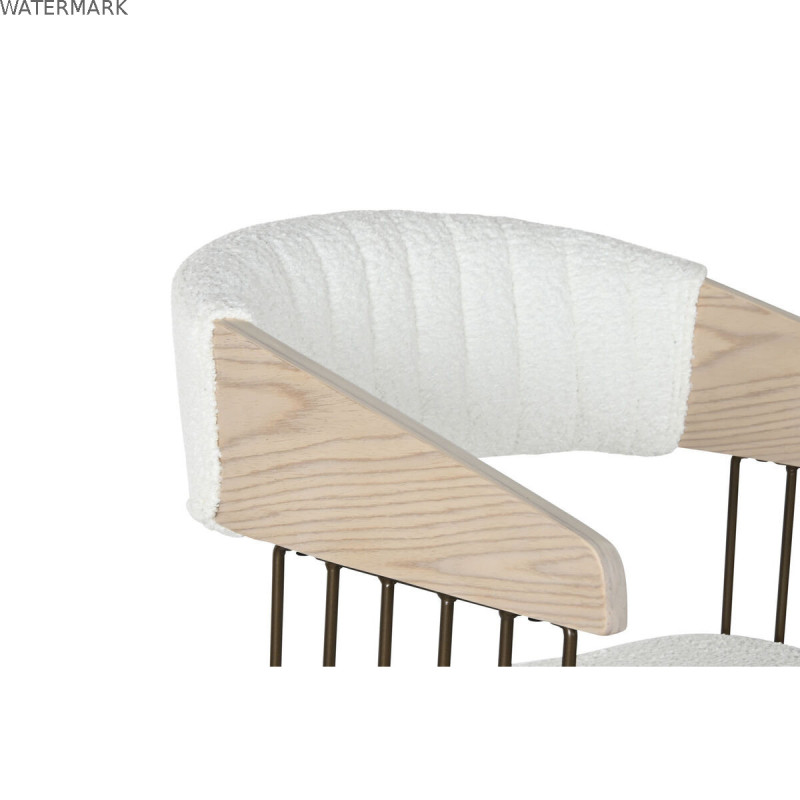 Chaise de Salle à Manger Home ESPRIT Blanc Polyester Bois 51 x 55 x 76,5 cm