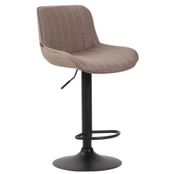 Tabouret de bar Lentini, tissu noir taupe