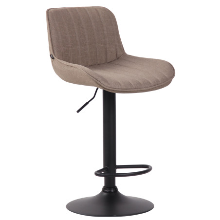 Tabouret de bar Lentini tissu noir taupe