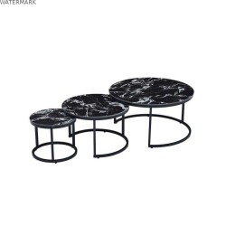 Petite Table d'Appoint Home ESPRIT Noir 80 x 80 x 1 cm