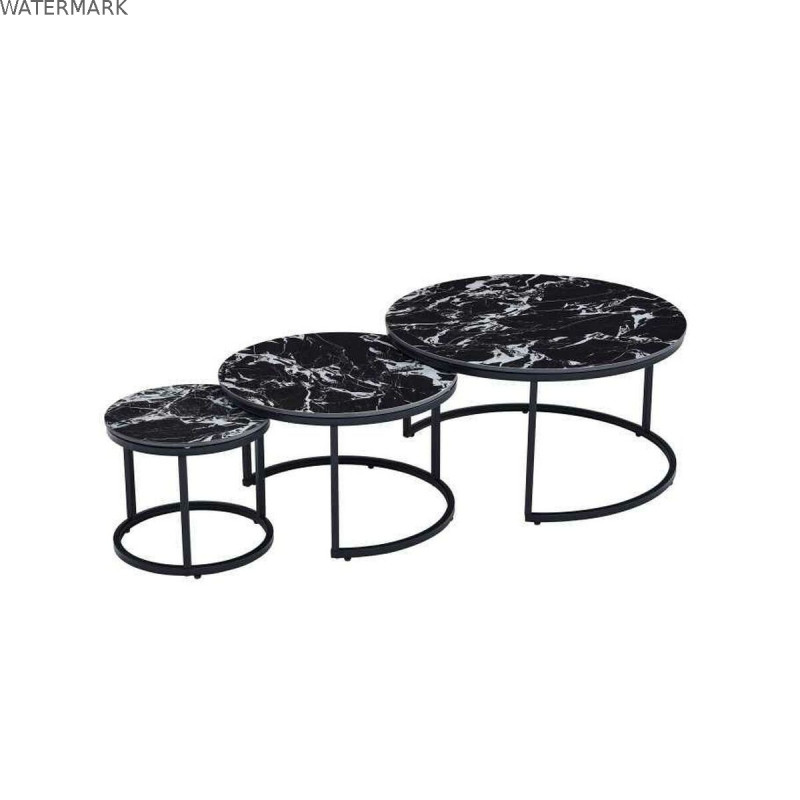 Petite Table d'Appoint Home ESPRIT Noir 80 x 80 x 1 cm