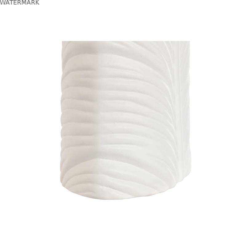Vase Home ESPRIT Blanc Grès Tropical Feuille d'une plante 21 x 10 x 50 cm