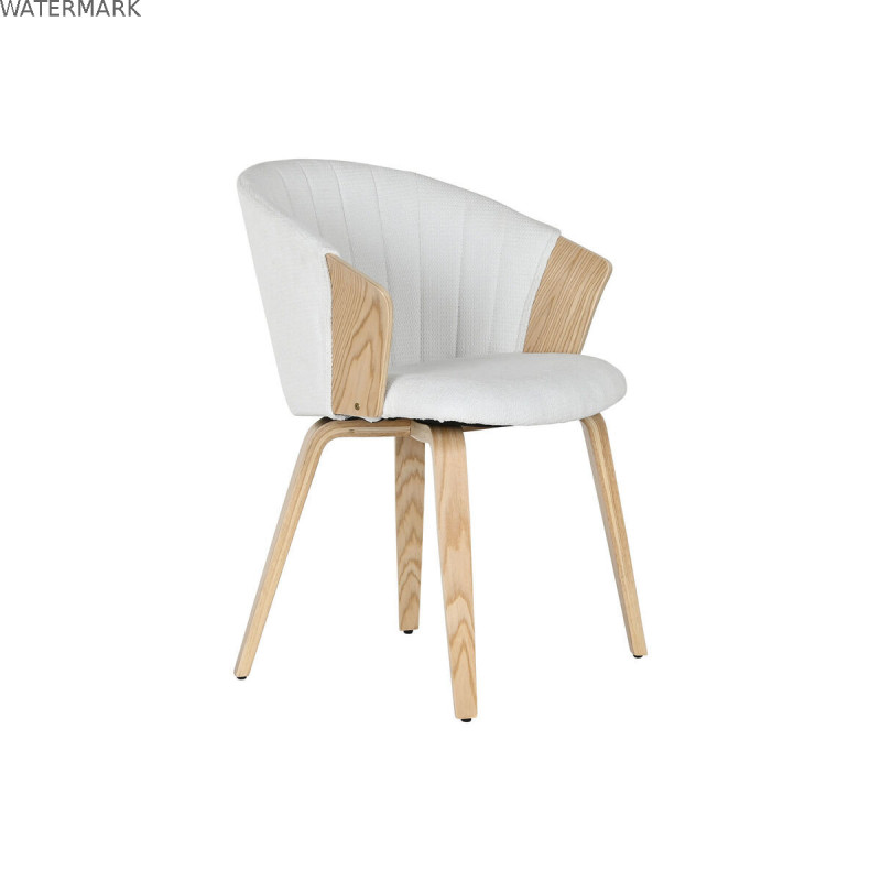 Chaise de Salle à Manger Home ESPRIT Blanc Polyester Bois 60 x 57,5 x 79 cm Chaise de Salle à Manger Home ESPRIT Blanc Polyester Bois 60 x 57,5 x 79 cm