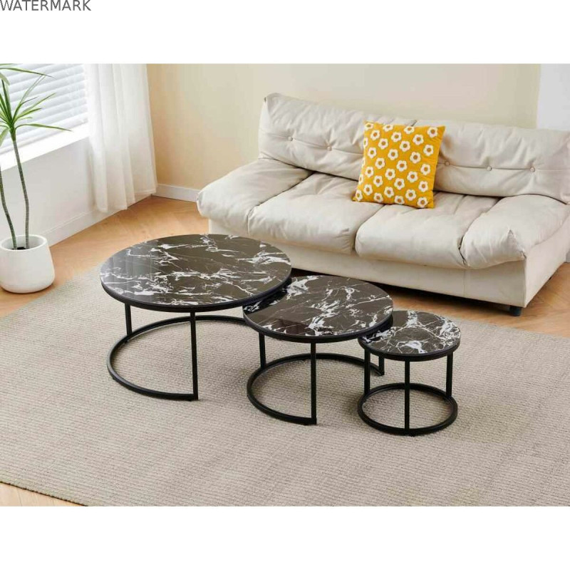 Petite Table d'Appoint Home ESPRIT Noir 80 x 80 x 1 cm