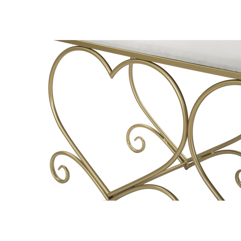 Glam Banc Cœur Crème – Douceur Noble 105x37,5x51,5