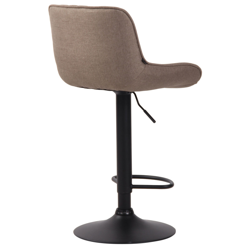 Sgabello Lentini in tessuto con poggiapiedi Tortora,nero